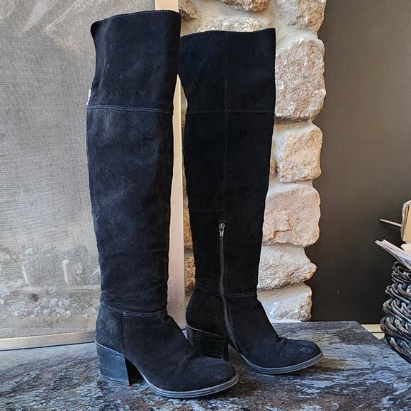 Steve Madden Orabela Black Suede Leather Over the Knee Boot Size 8.5M - Picture 10 of 16